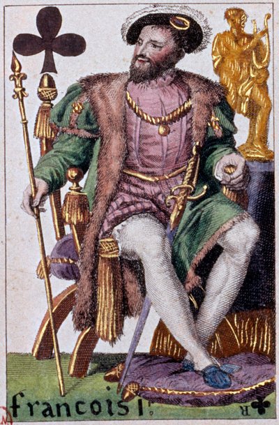 Representation of King Francois I (1494-1547) (detail of a play card) by Armand Gustave Houbigant