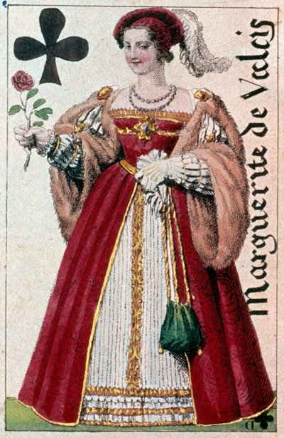 Representation of Marguerite de Valois (1553-1615) known as Queen Margot (detail of a play card) by Armand Gustave Houbigant