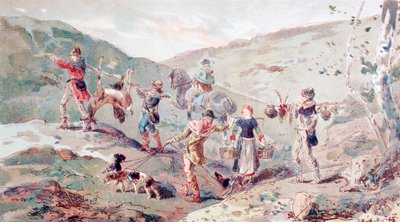 13th Century Hunting Party with Porters by Armand Jean Heins