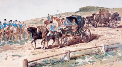 A Postillion Mounted on a Carriage Horse, 19th Century, 1886 by Armand Jean Heins