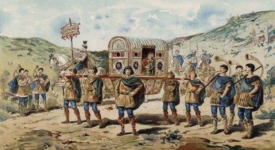 Litter with Escort, Accompanied by Buccina Players, Time of Charlemagne by Armand Jean Heins