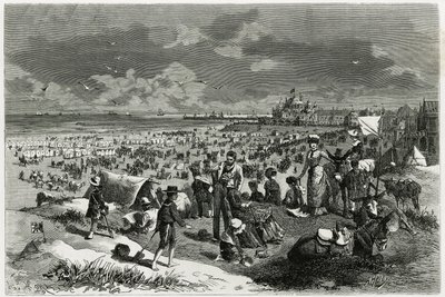 Ostend Beach. Engraving by A.Heins, to illustrate the story 
