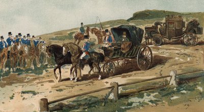 Postilions, carriage and mail coach, Netherlands, 19th Century by Armand Jean Heins