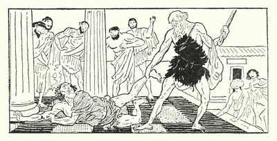Odysseus Dragging Irus Out of the Hall by Armand Joseph Bonamy