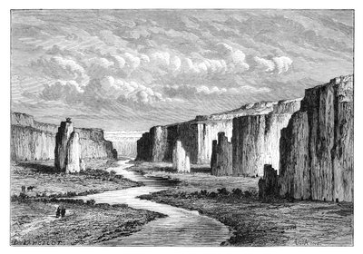 Cliffs in the Yellow Earth, north of Tai-Yeun, Shanxi, China by Armand Kohl