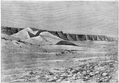 Cliffs of the Igharghar, taken from the north of Temassinin by Armand Kohl