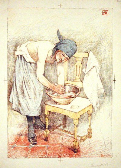 Girl Washing, from L