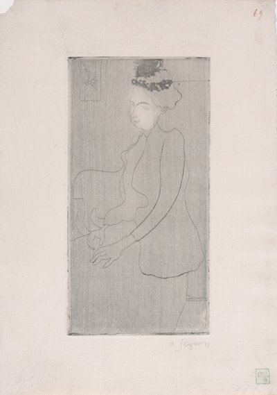 Seated Woman with Feathered Hat c.1893 by Armand Séguin