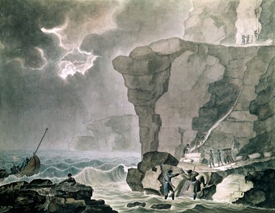 Landing of the Conspirators in the Cadoudal Affair at the Cliff of Biville near Dieppe, 16th January 1804 by Armand de Polignac
