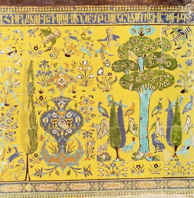Detail from the lower section of tiles of an interior wall, church completed in 1613 by Armenian School