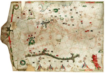 A Mediterranean Chart Showing the North East Atlantic by Arnaldus Domenech