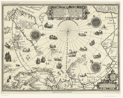 Map of the Lands Around the Arctic Circle with the Three Voyages of the Dutch, 1598 by Arnaud A.J. Pistoor