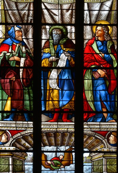 Jacob, Jonas and Saint Mark - Stained glass in the chapel of Saint Anne, Arnaud de Moles completed in 1513 - Cathedrale Sainte Marie d