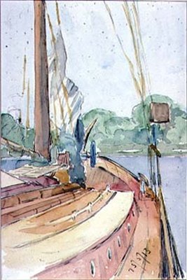 The Deck of a Dutch Yacht, 1913 by Arnold 1867 1931 Bennett