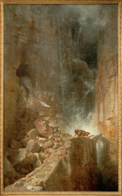 A Dragon in a Rocky Gorge by Arnold Böcklin