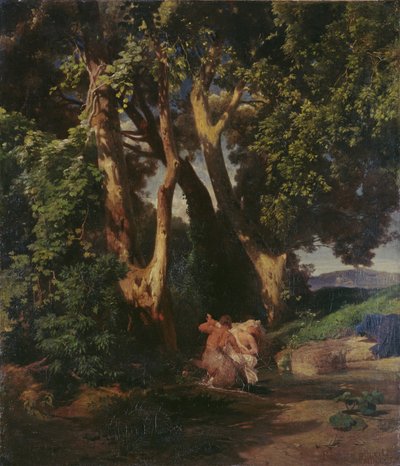 Forest Edge with Centaur and Nymph by Arnold Böcklin