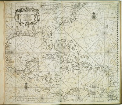 The Carybsche Eylanden of Barbados to the bend of Mexico by Arnold & Colom Jacob Aertsz (1600 73) Colom