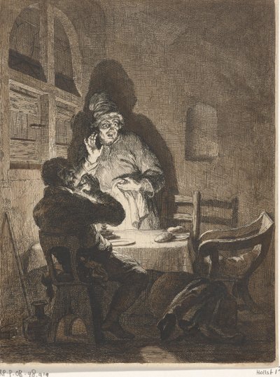 Meal at Emmaus by Arnold Houbraken