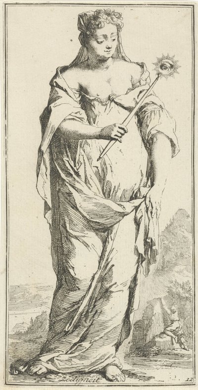 Personification of Modesty (Various Emblems) by Arnold Houbraken