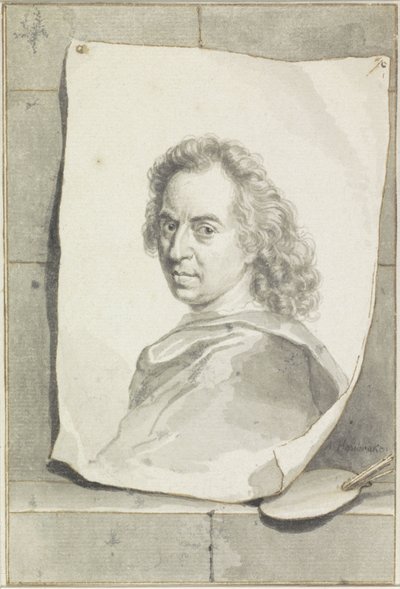Portrait of David van der Plaes by Arnold Houbraken