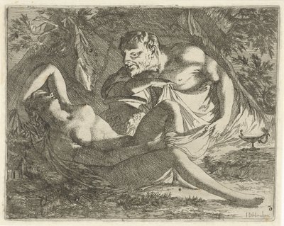 Sleeping Nymph Spied on by a Satyr by Arnold Houbraken