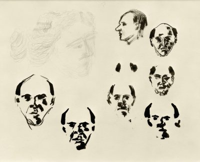 Self-Portraits (7 Heads en face and in Profile and Sketch) by Arnold Schönberg