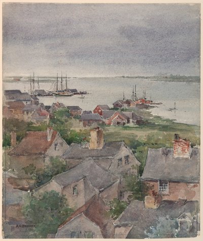 Houses by the Shore in Nantucket by Arnold William Brunner