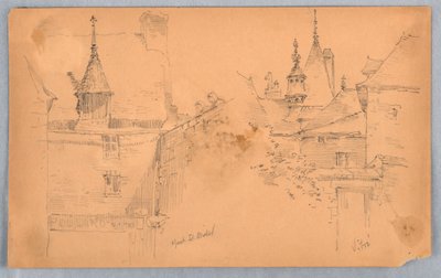 Two Scenes at Mont St. Michel and Vitré by Arnold William Brunner