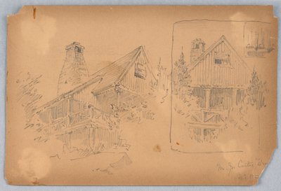 Two Sketches of Cottage by Arnold William Brunner