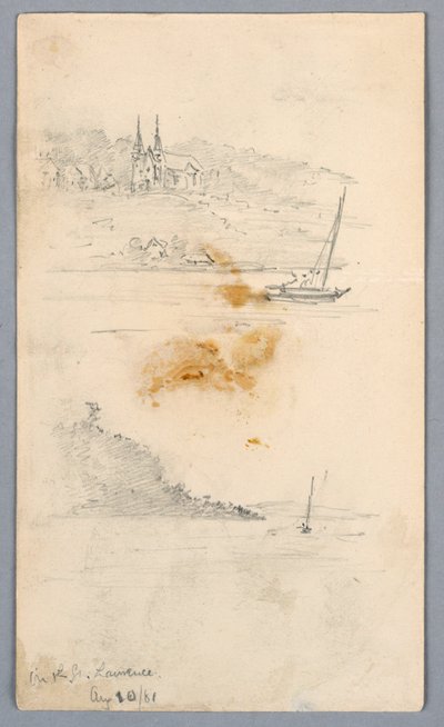 Two Sketches of Sailboats at St. Lawrence by Arnold William Brunner