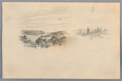 Two Views, Landscape and City Skyline by Arnold William Brunner