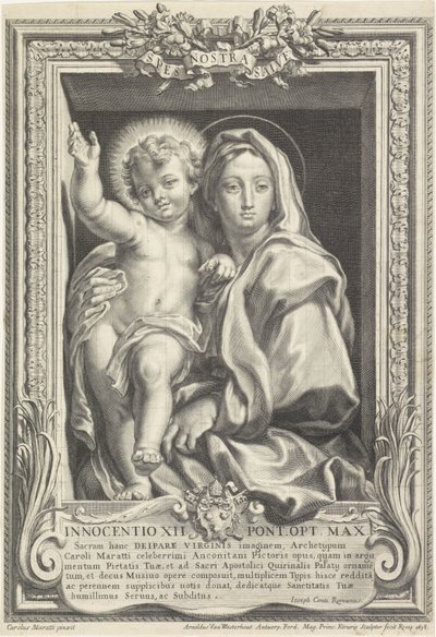 Mary with the Christ Child (title on object: Spes Nostra Salve) by Arnold van Westerhout