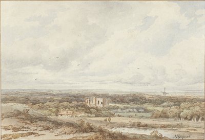 View from the Dunes of the Ruins of Brederode by Arnoldus Johannes Eymer