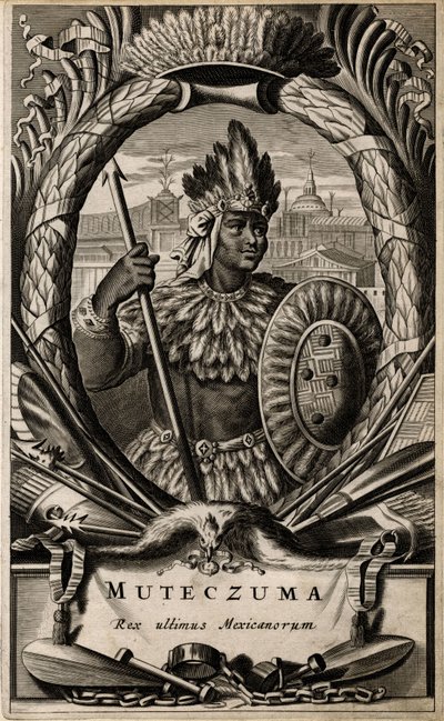 Portrait of Montezuma, King of Mexico by Arnoldus Montanus