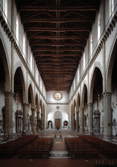 Interior view of the Basilica Santa Croce projected by Arnolfo di Cambio, 1294, Florence, Italy by Arnolfo di Cambio
