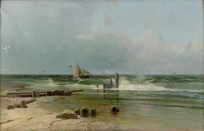 A Sailing Boat by the Beach, 1891 by Arseniy Ivanovich Meshchersky