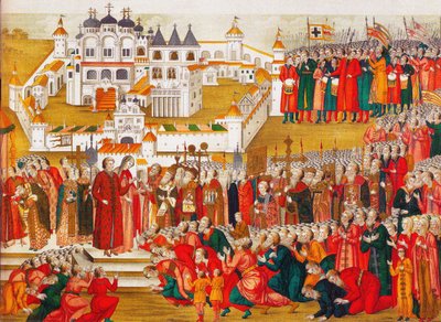 A Crowd at the Hypatian Monastery Imploring Mikhail Romanov