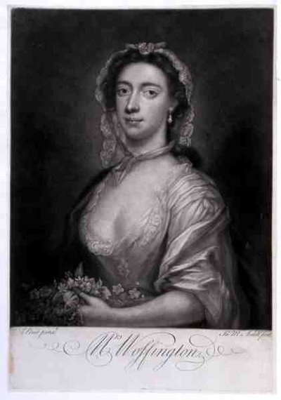 Mrs Woffington, engraved by James McArdell by Arthur (after) Pond