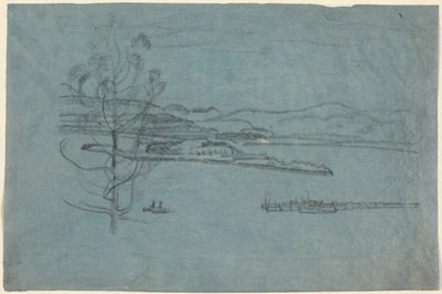 Landscape with Dock and Two Boats by Arthur B. Davies