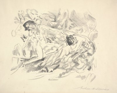 Two Female Figures in a Landscape by Arthur Bowen Davies