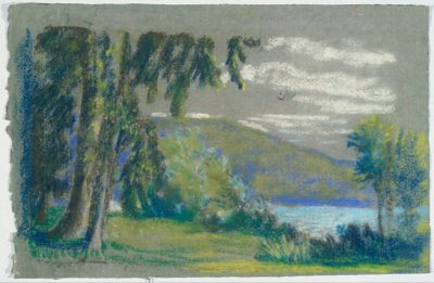 Landscape from A.B. Davies book, edition 3, 50 by Arthur Bowen Davies