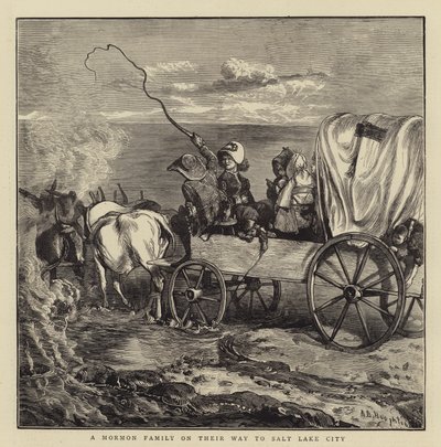 A Mormon Family on their way to Salt Lake City by Arthur Boyd Houghton