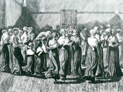 Shakers at a Meeting: the Religious Dance (illustration from The Graphic, published 14th May 1870) by Arthur Boyd Houghton