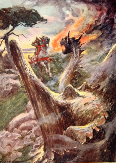 George and the Dragon, c.1925 by Arthur C. (after) Michael