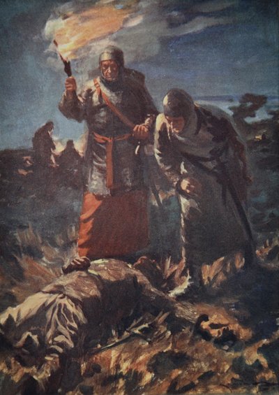In vain they sought his dead body among the slain (Illustration from 