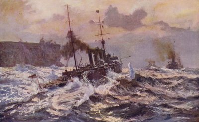 Warships of the Australian Navy Leaving Sydney Harbour by Arthur C. Burgess
