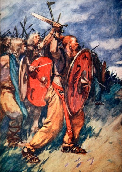 Battle of the Teutoburg Forest, Germany, 9 AD, 1913 by Arthur C Michael