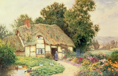 A Cottage by a Duck Pond by Arthur Claude Strachan