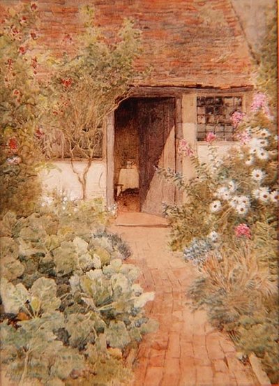 Cabbages in a Cottage Garden by Arthur Claude Strachan