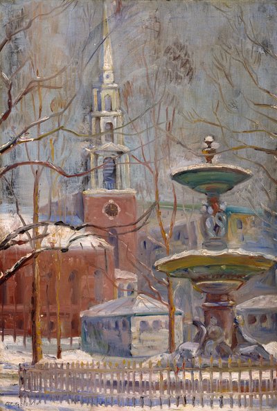 Park Street at Boston Commons, c.1910-20 by Arthur Clifton Goodwin